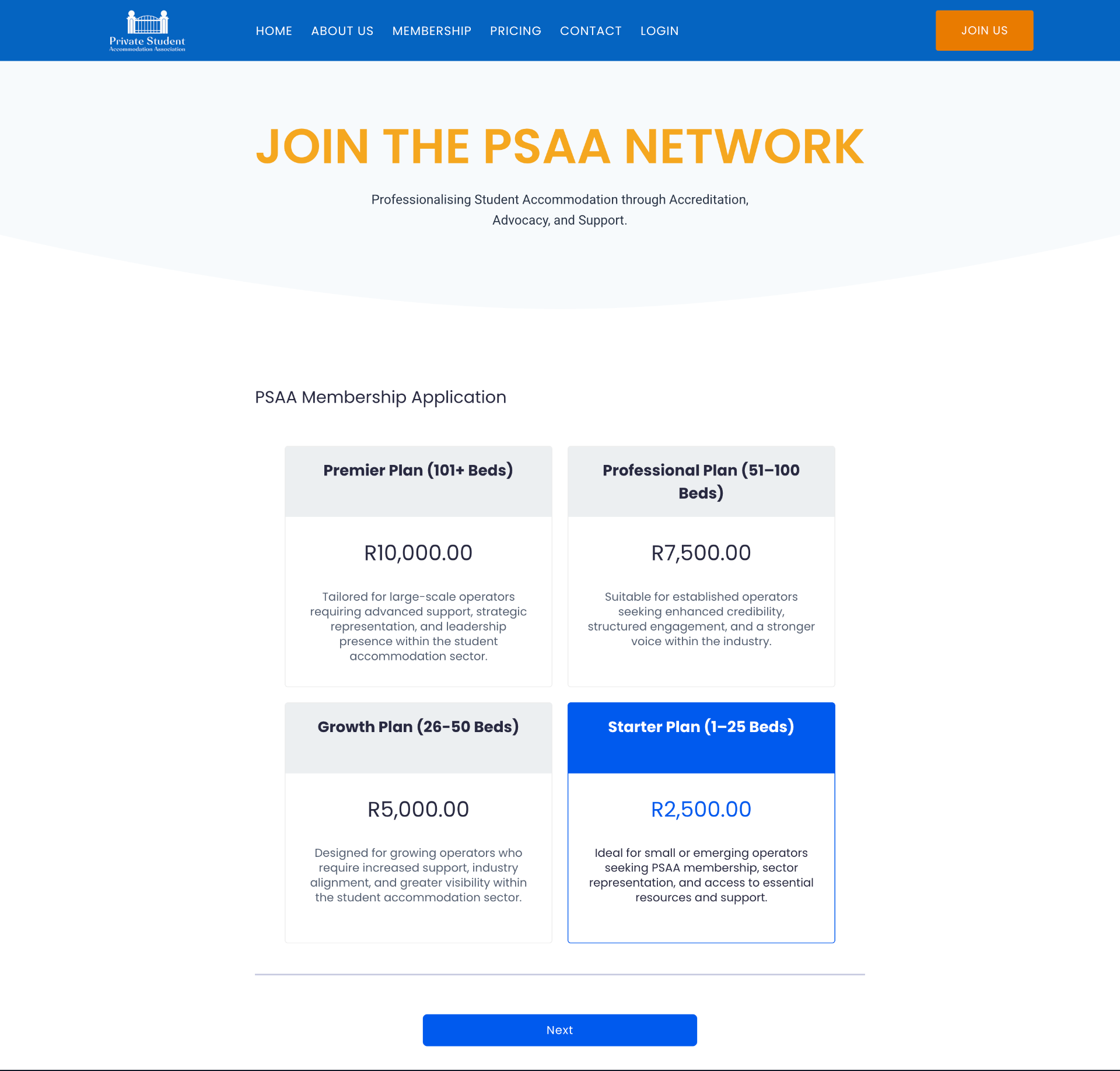 Membership tier selection